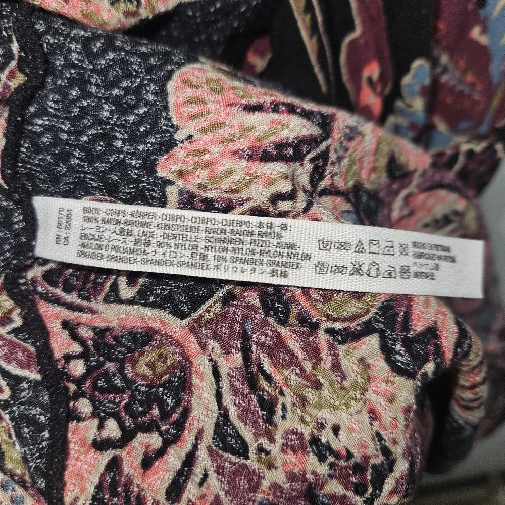 Intimately Free People Dress Womens Size Medium Marsha Lace Printed Fairygoth - Picture 6 of 12